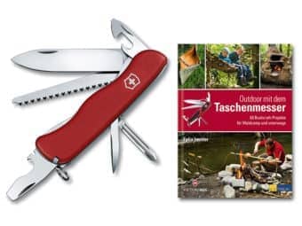 Großes Taschenmesser Trailmaster rot mit Schnitzbuch Outdoor mit dem Taschenmesser