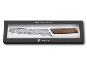 Geschmiedetes Brotmesser Swiss Modern Damast 2021 in Geschenkverpackung