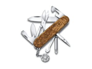 Mittleres Taschenmesser Super Tinker Wood Winter Magic Special Edition 2022 Holz braun offen