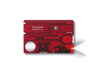 SwissCard Lite rot transparent mit Licht