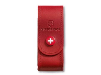 Gürtel Leder Etui Rot für mittlere Taschenmesser