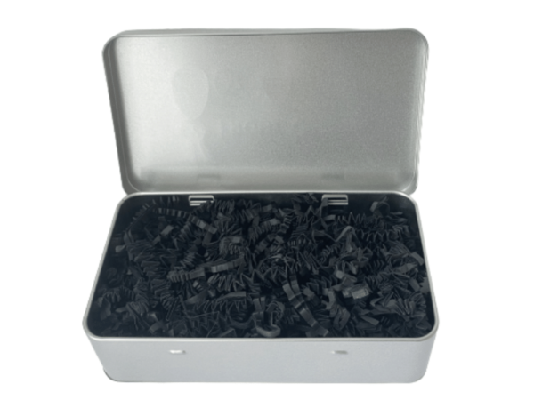 Metall-Geschenkbox mit schwarzem Sizzle-Pak