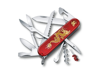 Mittleres Taschenmesser Huntsman Year of the Dragon rot Limited Edition 2024 rot gold